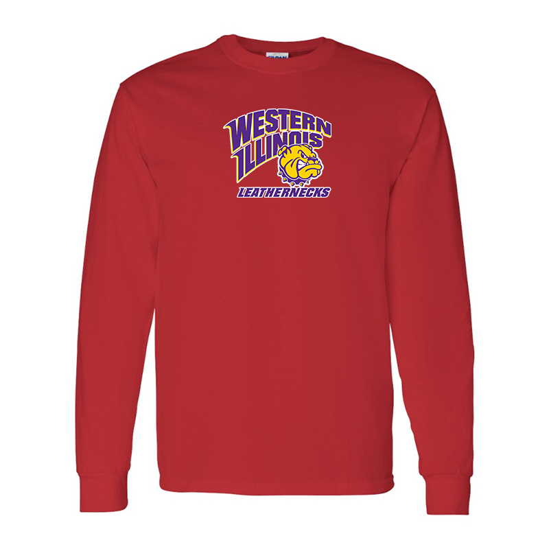Men's Western Illinois Leathernecks Gildan Heavy Cotton Long Sleeve T-Shirt